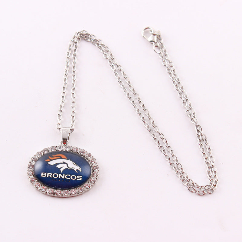 Team Logo Oval Time Stone American Necklaces