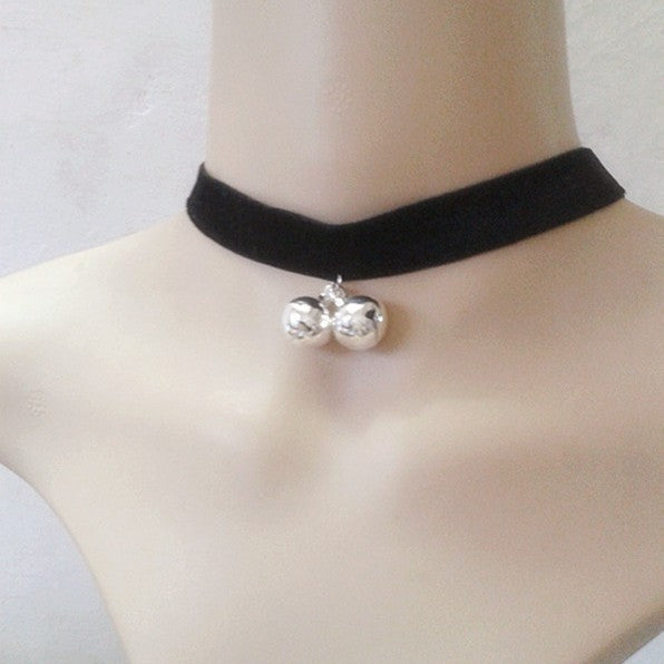 Desire Bell Neck Hand Holding Rope Veet Temperament Clavicle Chain Rings