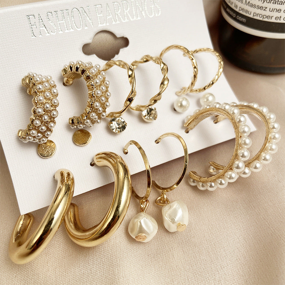 Women's Pearl Creative French Retro Gold Ear Rings