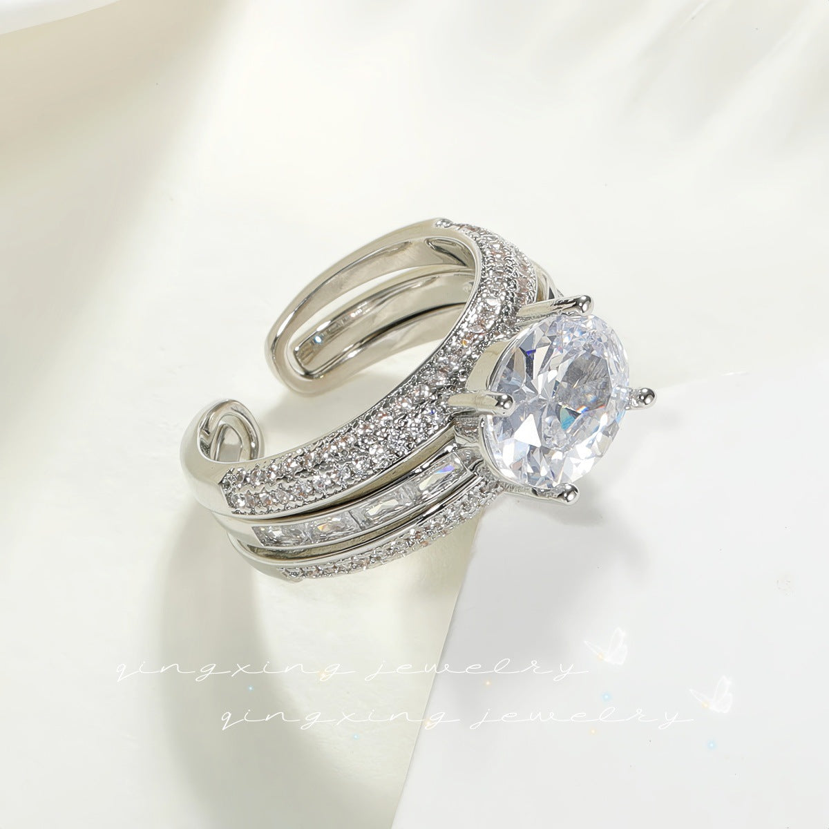 Zirconium Open One Style For Personality High Carbon Diamond Rings