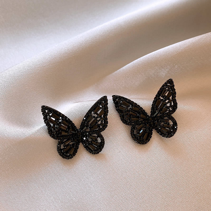 Women's Enamel Dripping Butterfly Retro Easy Matching Earrings