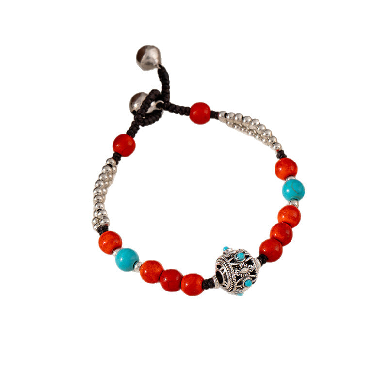 Colorful Turquoise Retro Artistic Personality Nepal Creative Crafts Braid Bracelet