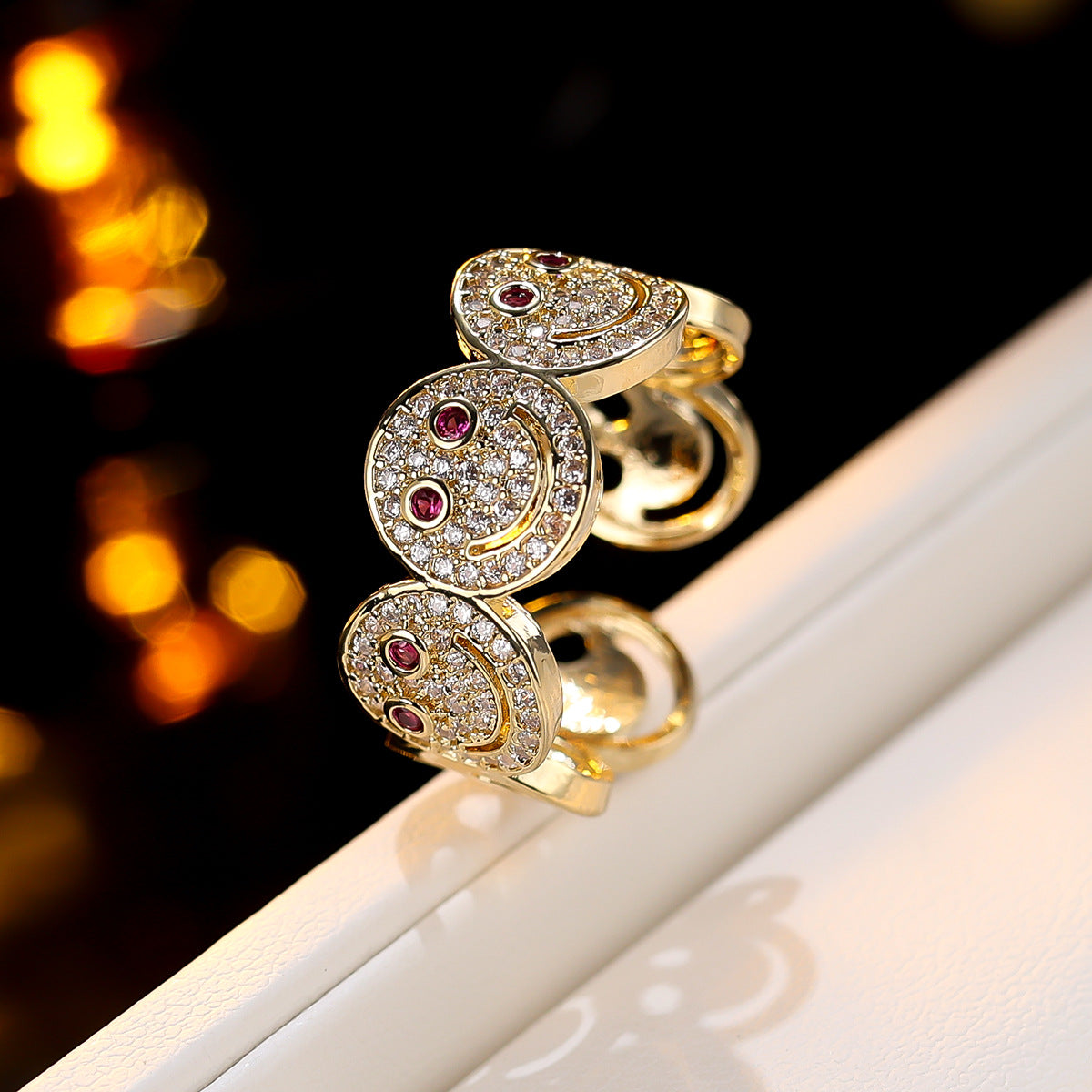 Simple Round Smiley Face Synthetic Zircon Bracelets