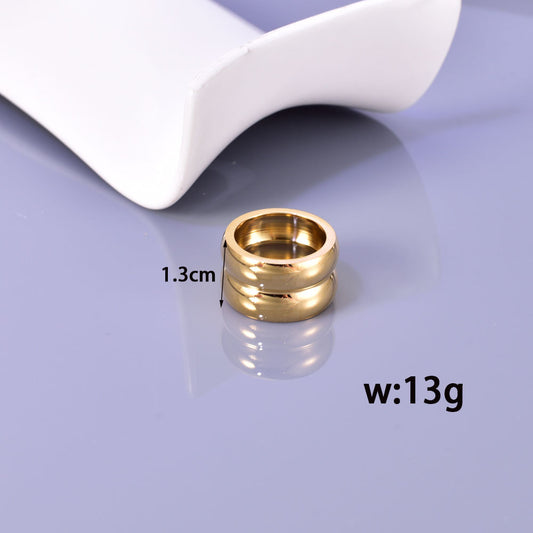 Women's Style Cold Simple Double Stainless Steel Rings