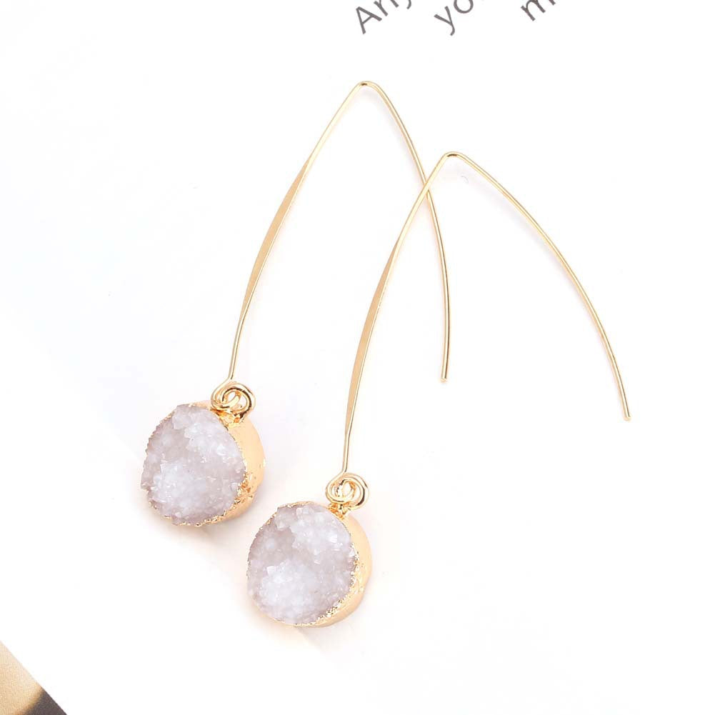 Women's Vintage Geometric Round Vug Long Copper Ear Hook Earrings