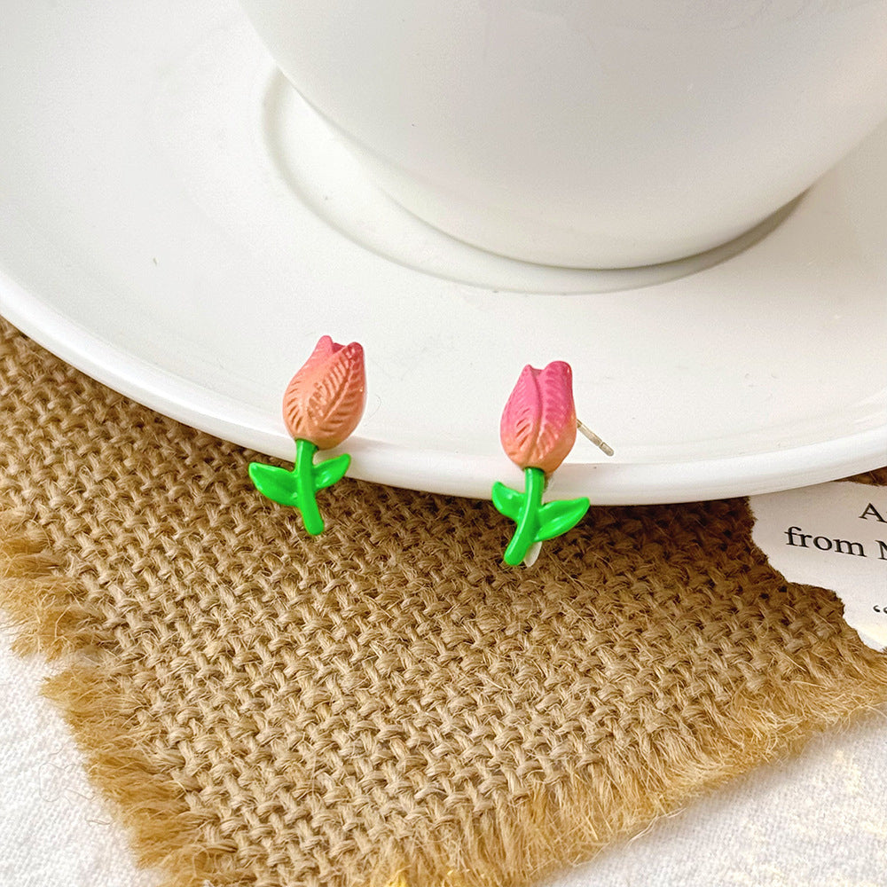 Inlaid Zircon Flower Elegant High-grade Pearl Earrings