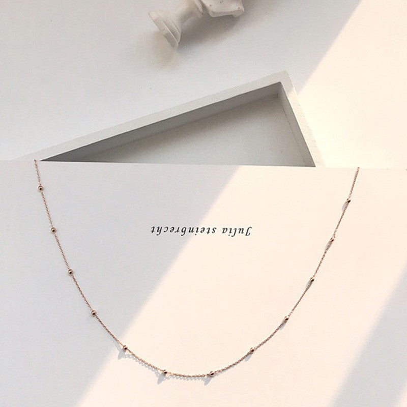 Slim Interval Small Beads Clavicle Chain Simple Short Collar