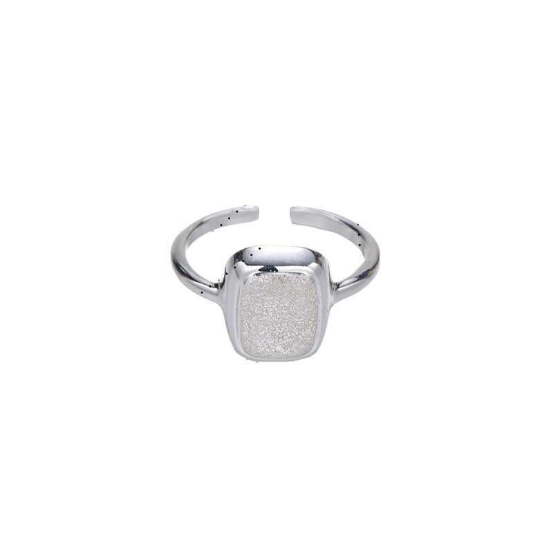 Sier Everyday Fashion Commuter Design Slim Opening Adjustable Handmade Brushed Ring
