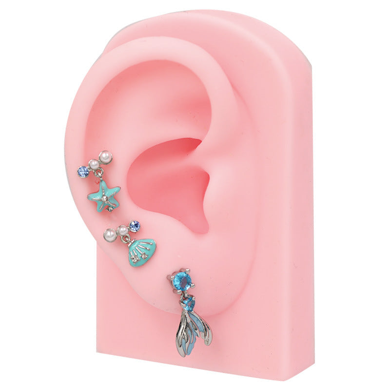 Fishbone Ear Cherry Love Piercing Bone Earrings