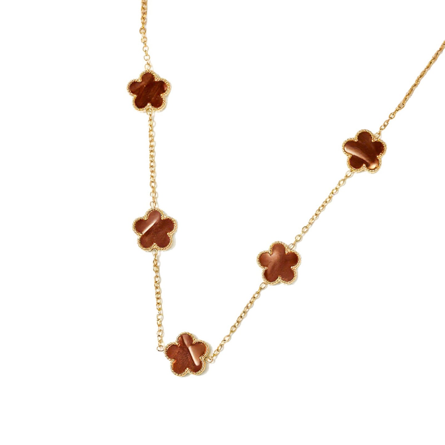 Stainless Steel Parthenocissus Grass Pork Belly Gradient Light Luxury Necklace