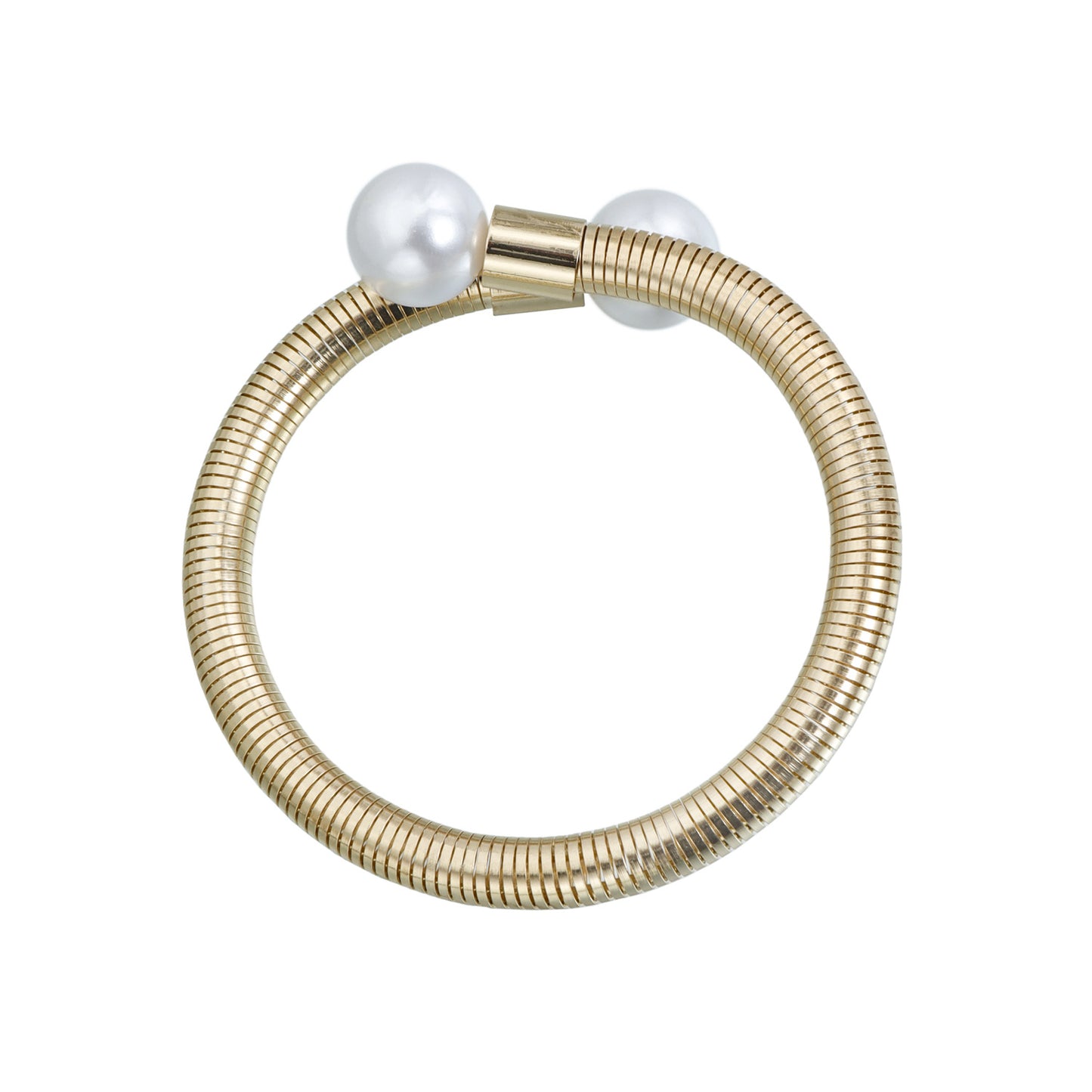Snake Bones Chain Pearl Exaggerated Double Bead Design High Collar