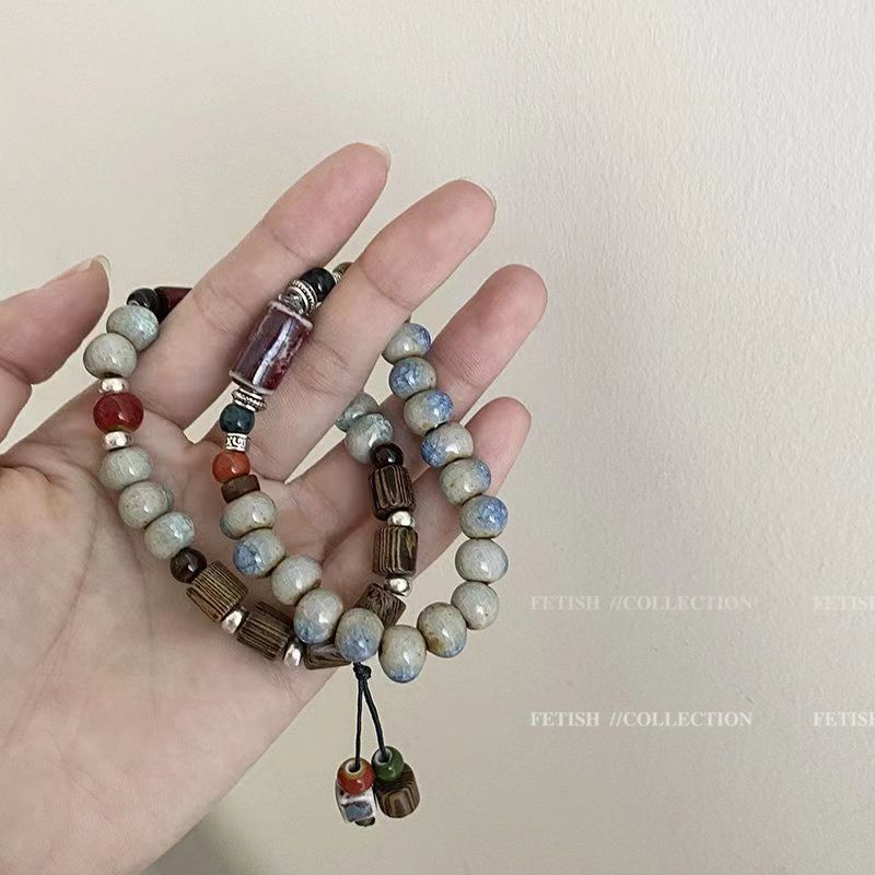 Rose Beads Fashion Simple Style Chinese Handmade Woven Exquisite Tassel Bracelets