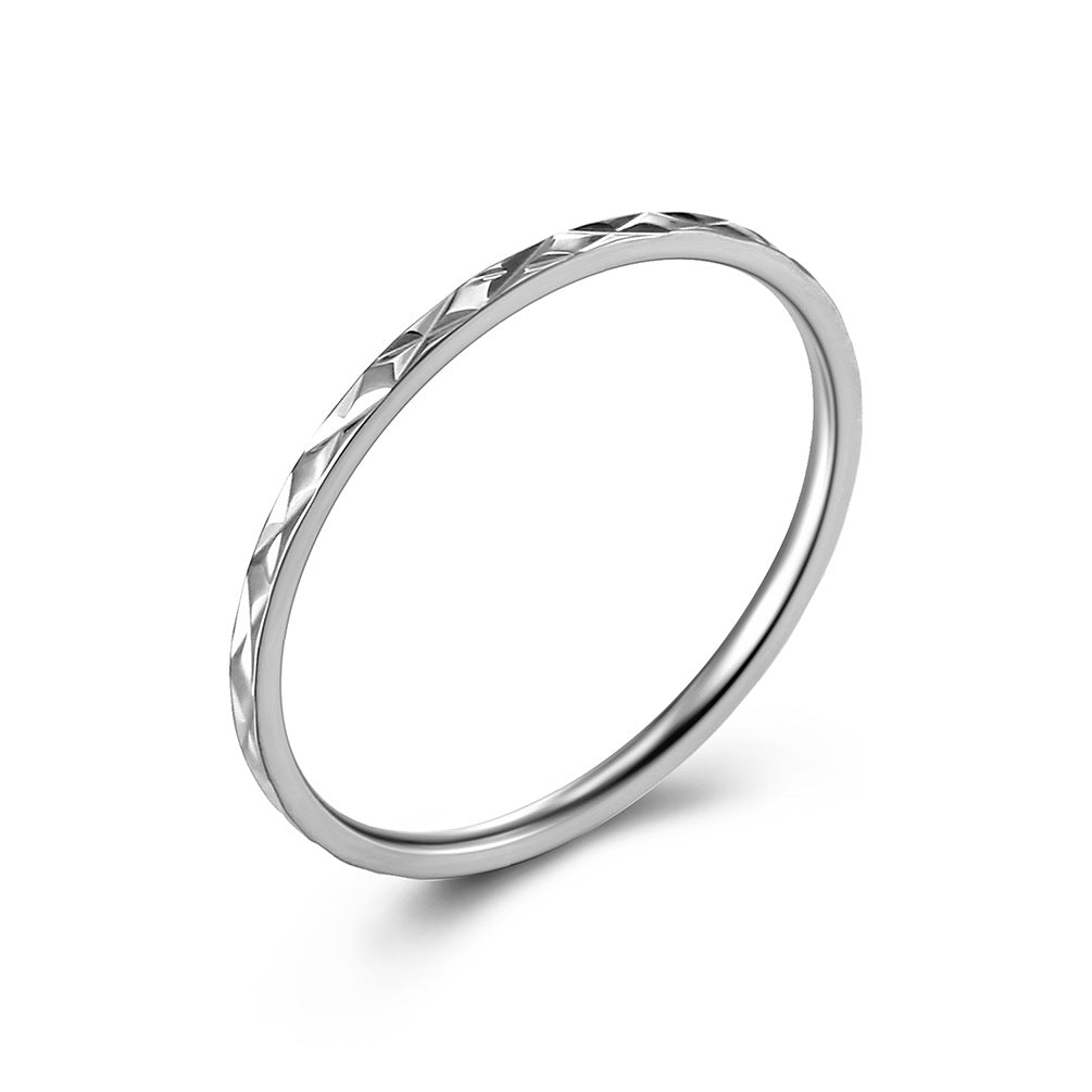 Women's Stacked Titanium Steel Tail Entry Lux Elegant Wedding Fashion Rings