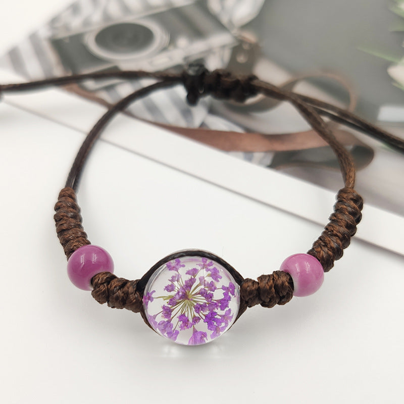 Flower Starry Sky Eternal Crystal Glass Bracelet