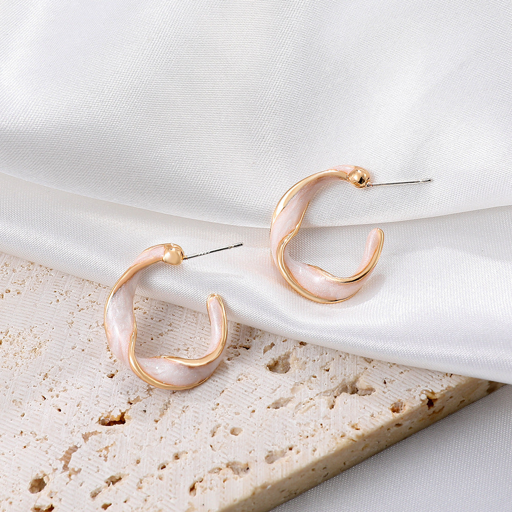 Women's Colorful Oil Shaped Fashion Temperamental Minority Design Geometric Earrings