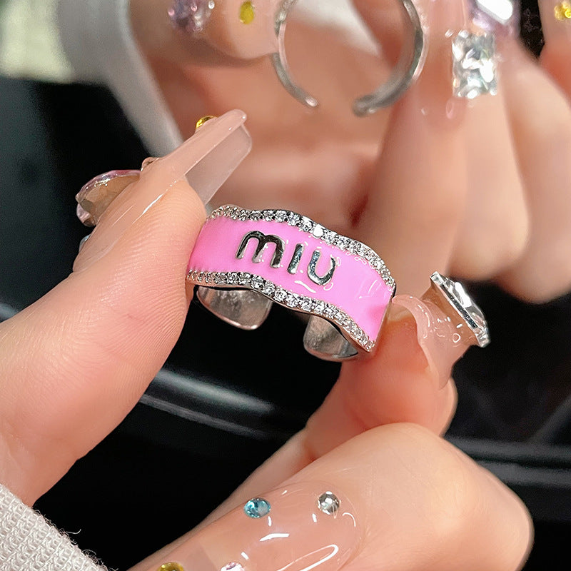 Barbie Style Heart Open Dopamine Design Rings