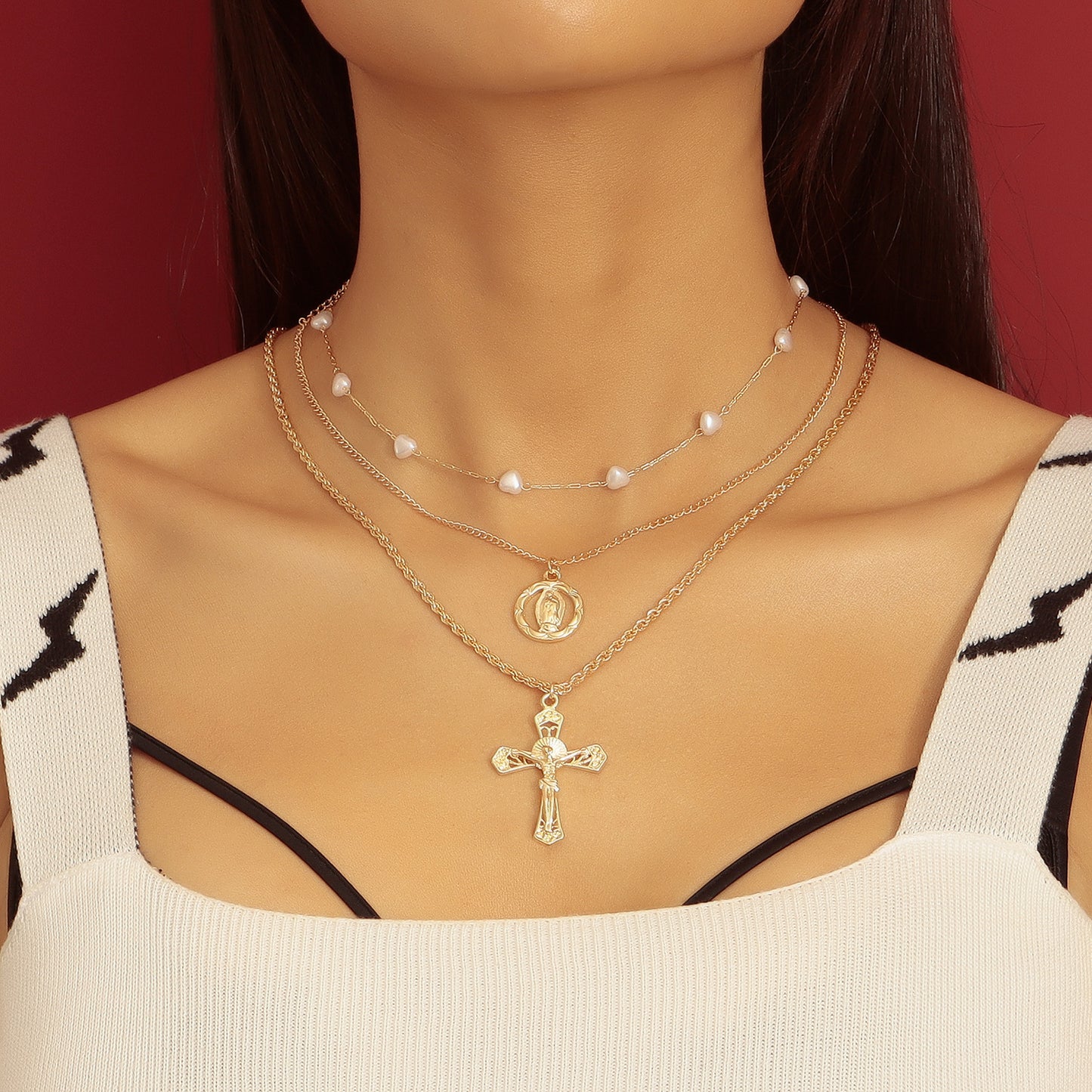 Women's Ornament Vintage Cross Fashion Simple Business Necklaces