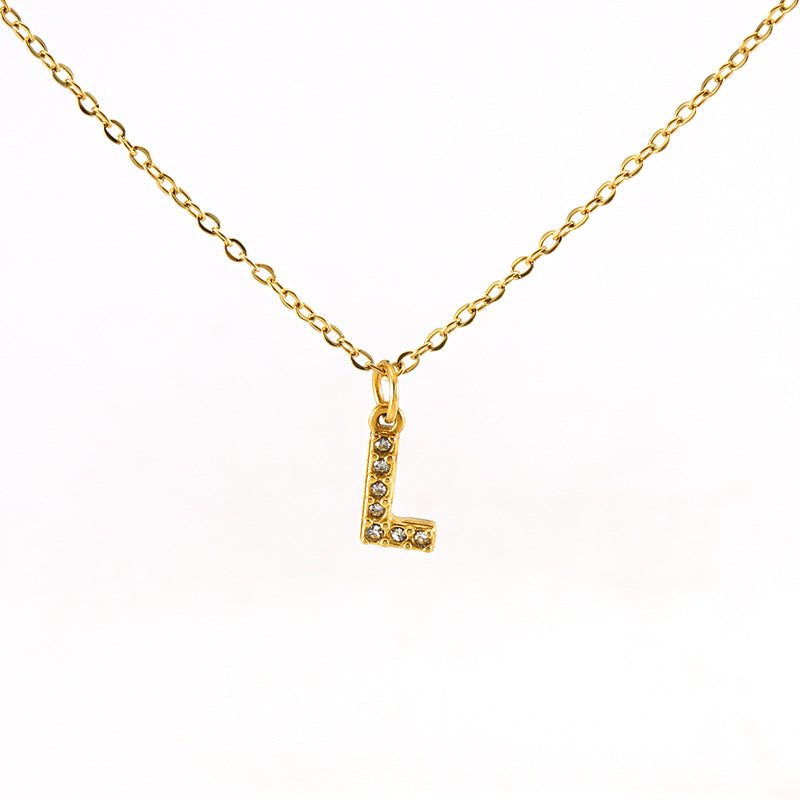 Women's Diamond Small Letter Simple Clavicle Chain Necklaces