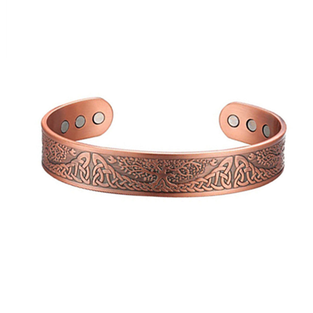 Jingling Retro Pure Copper Magnet Open-ended Bracelets