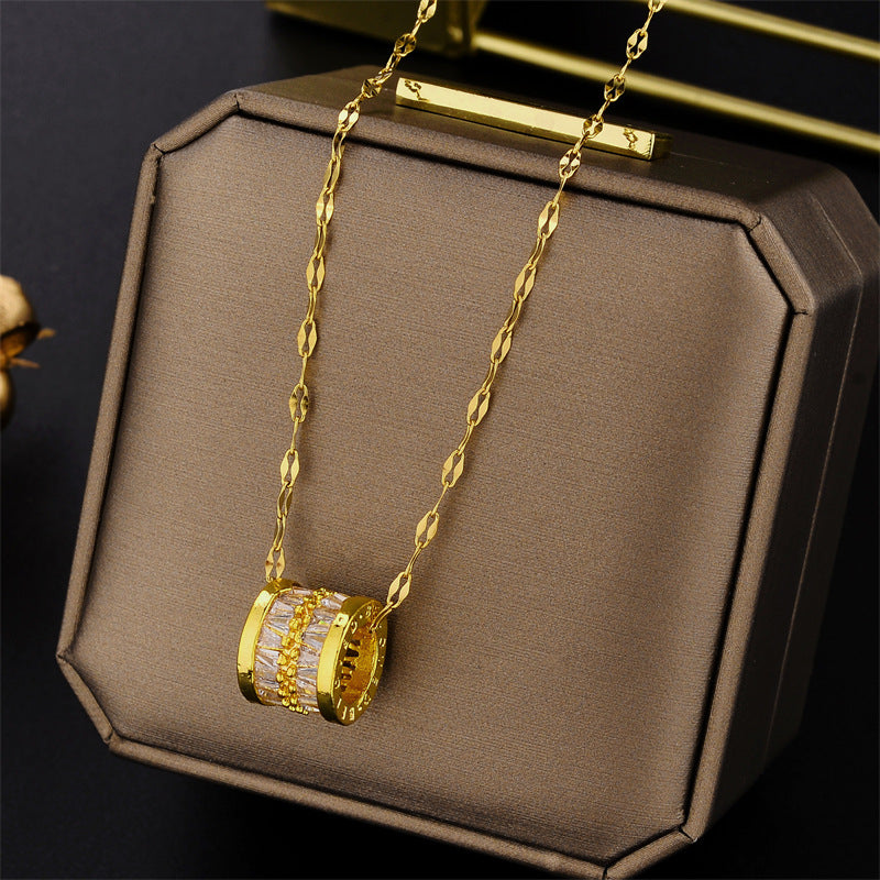 Women's Steel Gold Luxury Double Row Full Necklaces