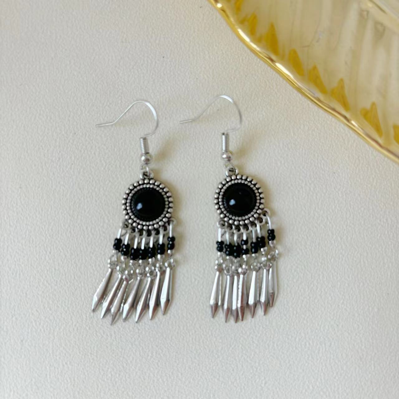 Women's Ethnic Style Yunnan Travel Vacation Retro Tassel Long Miao Sier Earrings