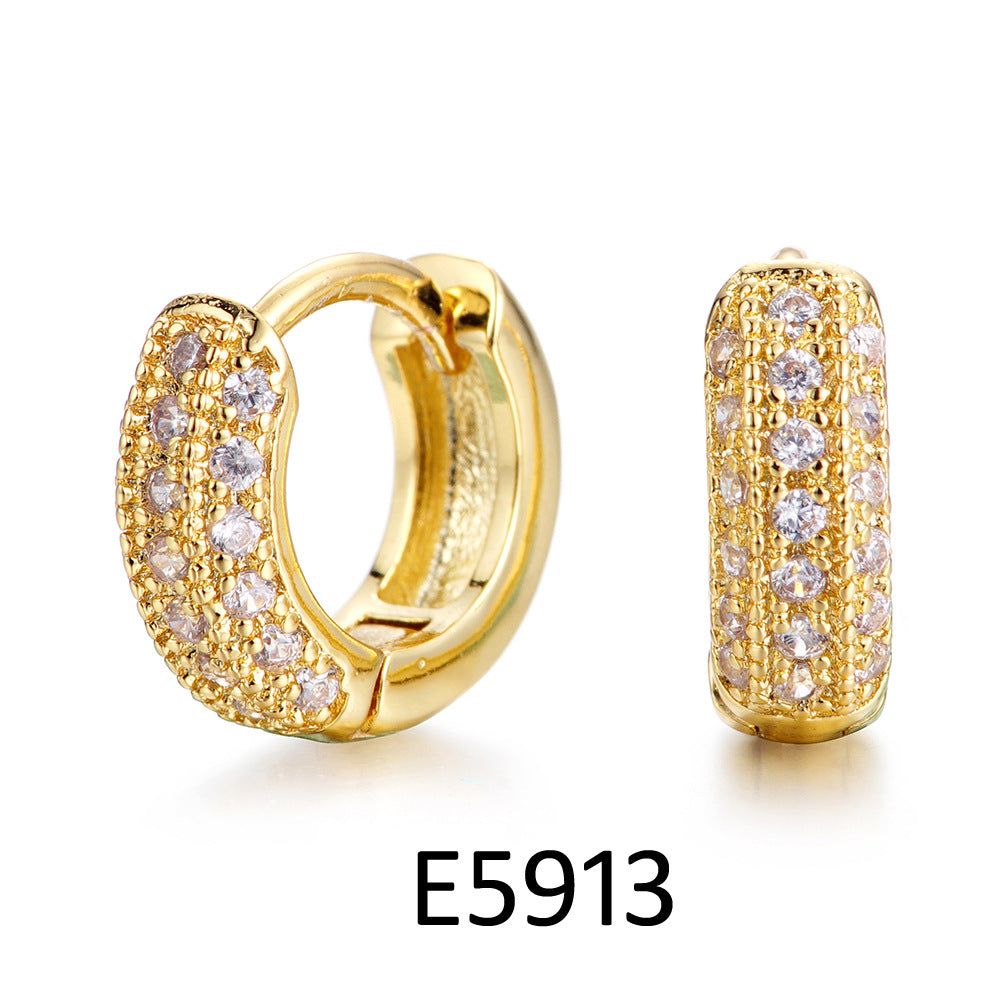 Gold Zircon Temperament Ear Clip Light Earrings