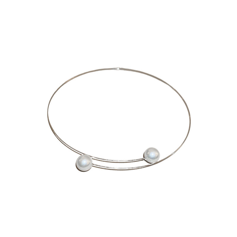 Circle Pearl Collar Fashion Elegant High Sense Geometric Necklace