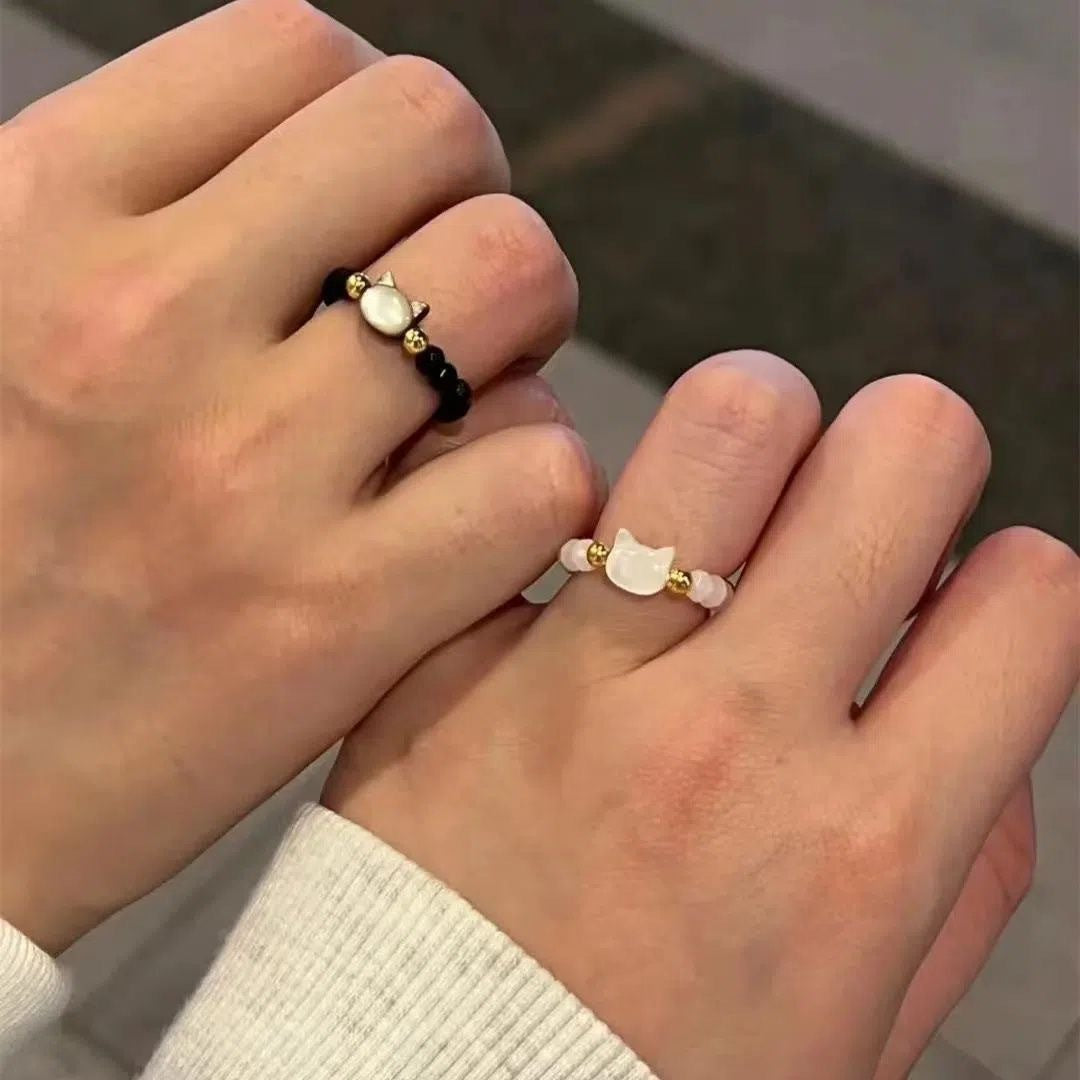 Shell Cat Cute Niche Couple Handmade Ring