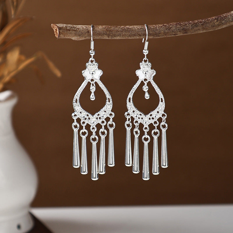 Women's Ethnic Style Imitation Miao Sier Colorful Earrings