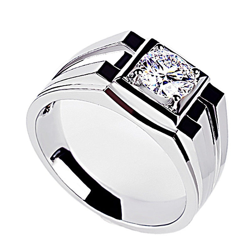 Classic Elegant Taste Diamond Bright Charming Commuter Domineering Man's Three-dimensional Rings