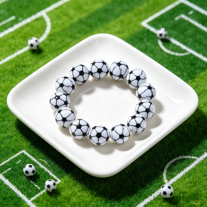 Sports Ball Series Fashion Acrylic Football Basketball Bracelets