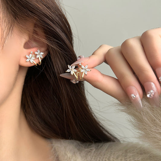 Women's High-grade Micro Inlaid Zircon Niche Design Stud Earrings