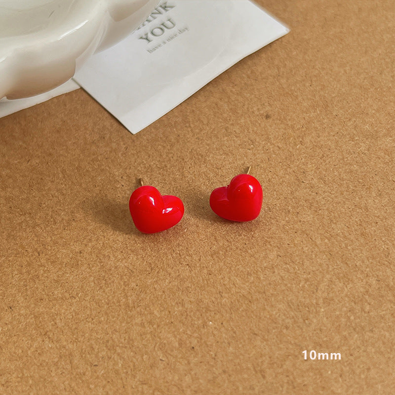 Women's Sier Needle Heart Pearl Fashionable Ear Earrings