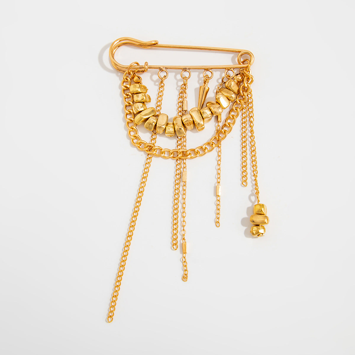 Pin Brooch Design Gravel Rivet Shortened Brooches