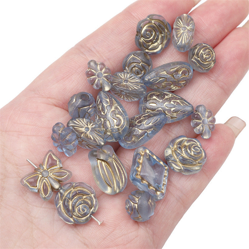 Acrylic Transparent Vintage Frosted Gold Scattered Beads Jewelry Accessories