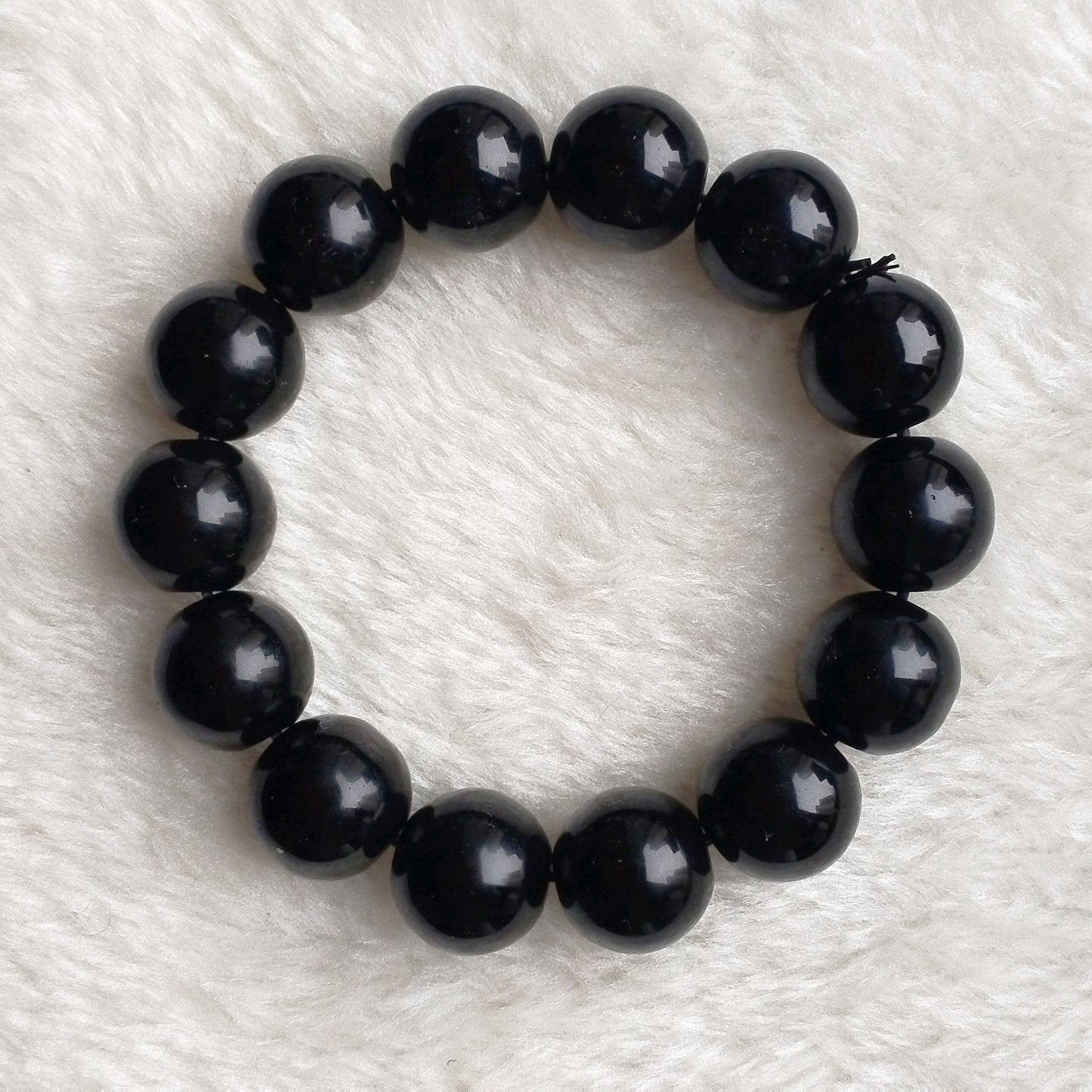 Women's & Men's Natural Obsidian For Round Beads Fashion Bracelet