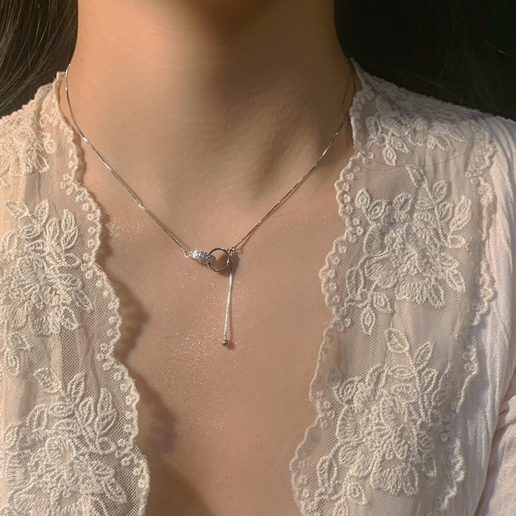 Summer Light Luxury Gold Plated Niche Design Buckle Simple Clavicle Necklaces
