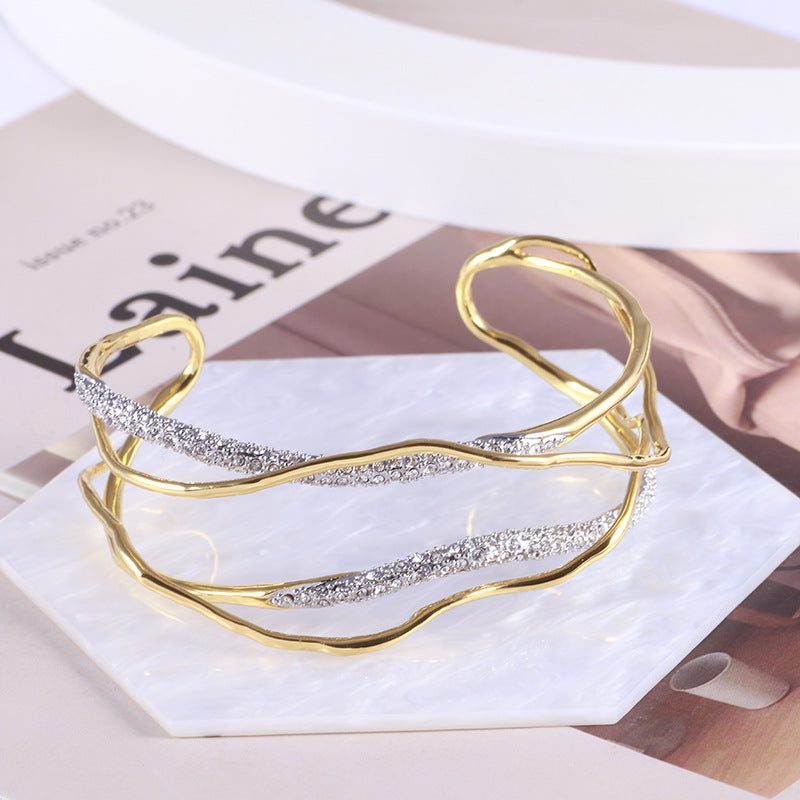 Women's Shining Diamond Irregular Line Winding Color Bracelets