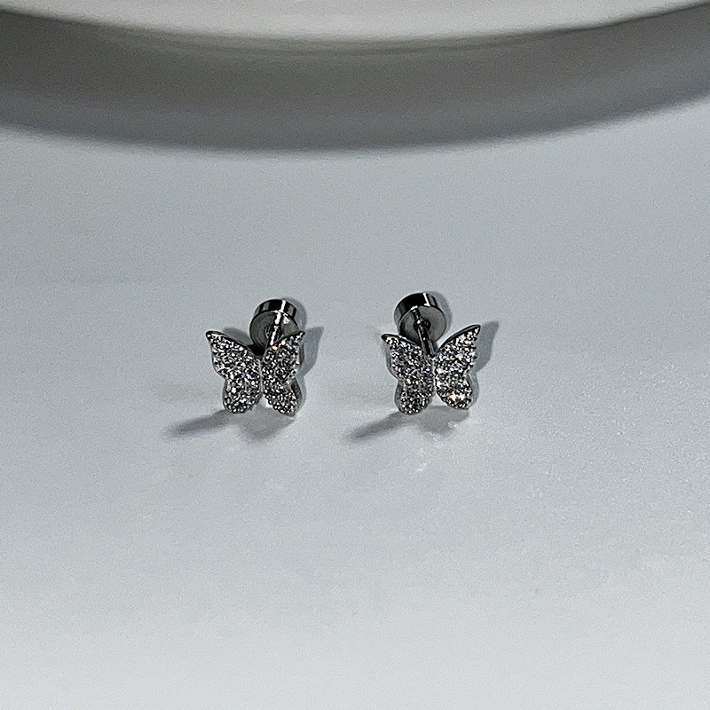 Letter Flash Ear Bone Set Flat Screw Earrings
