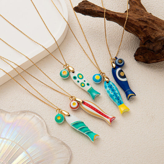 Polka Dot Double-sided Handmade Summer Vacation Necklaces