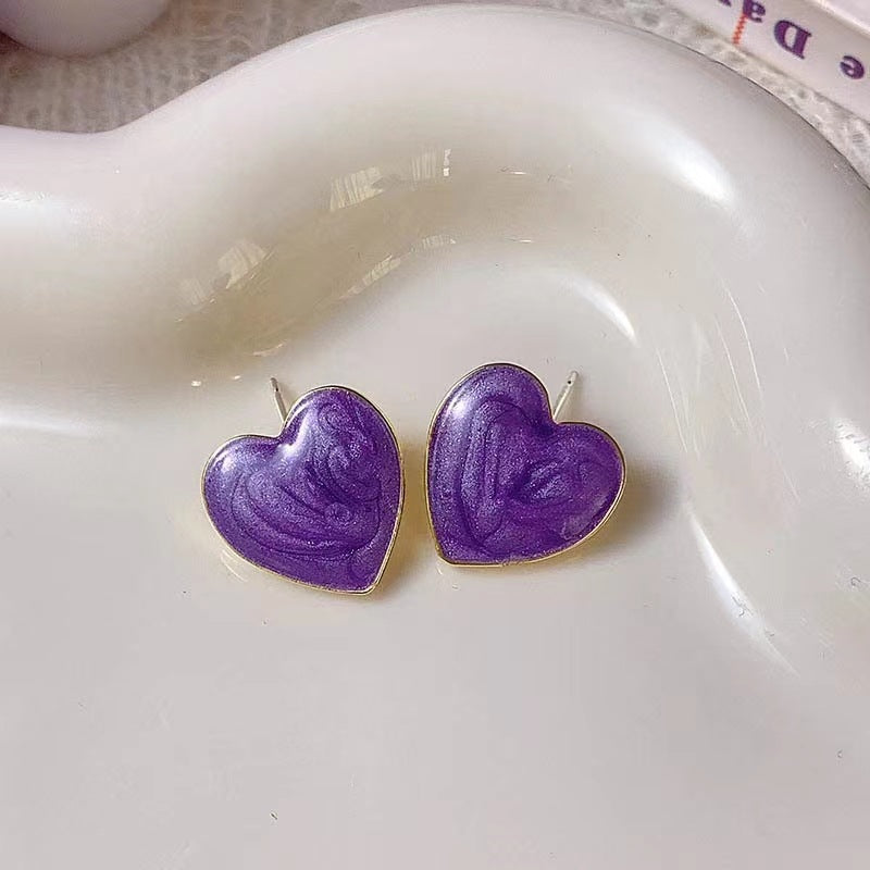 Women's Fairy Sweet Potato Purple Blue Pink High-grade Temperament Stud Earrings