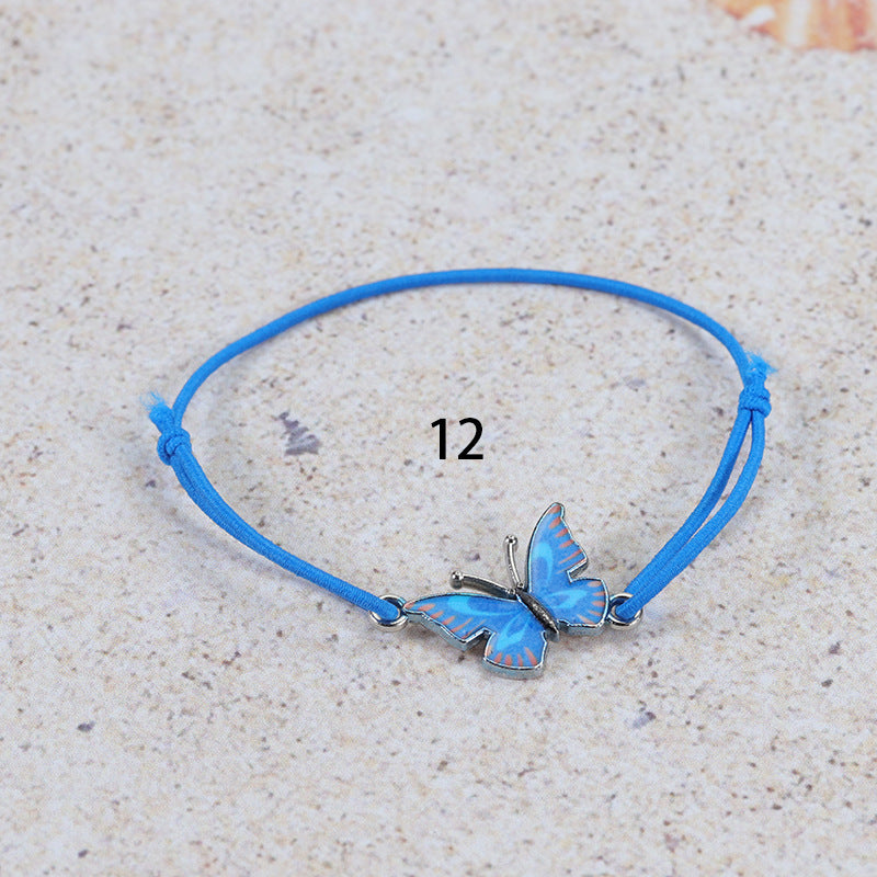 Colorful Butterfly Adjustable Filament Carrying Strap Bracelet