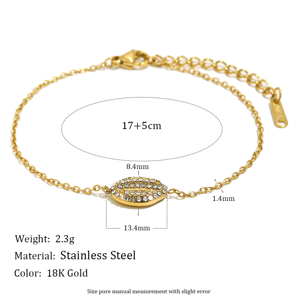Fashion Simple Hand Stainless Steel Gold Plated Spot Drill Marine Bracelets