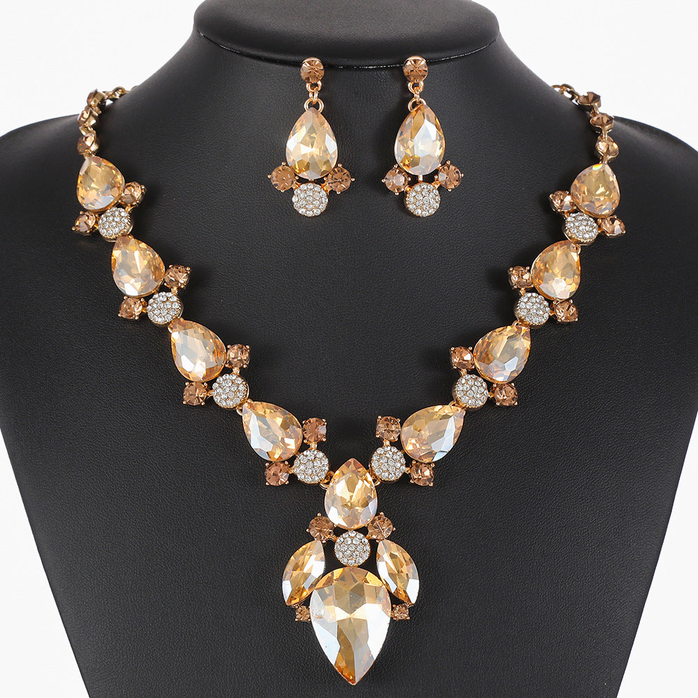 Fashion Suit Exaggerated Crystal Two-piece Alloy Rings