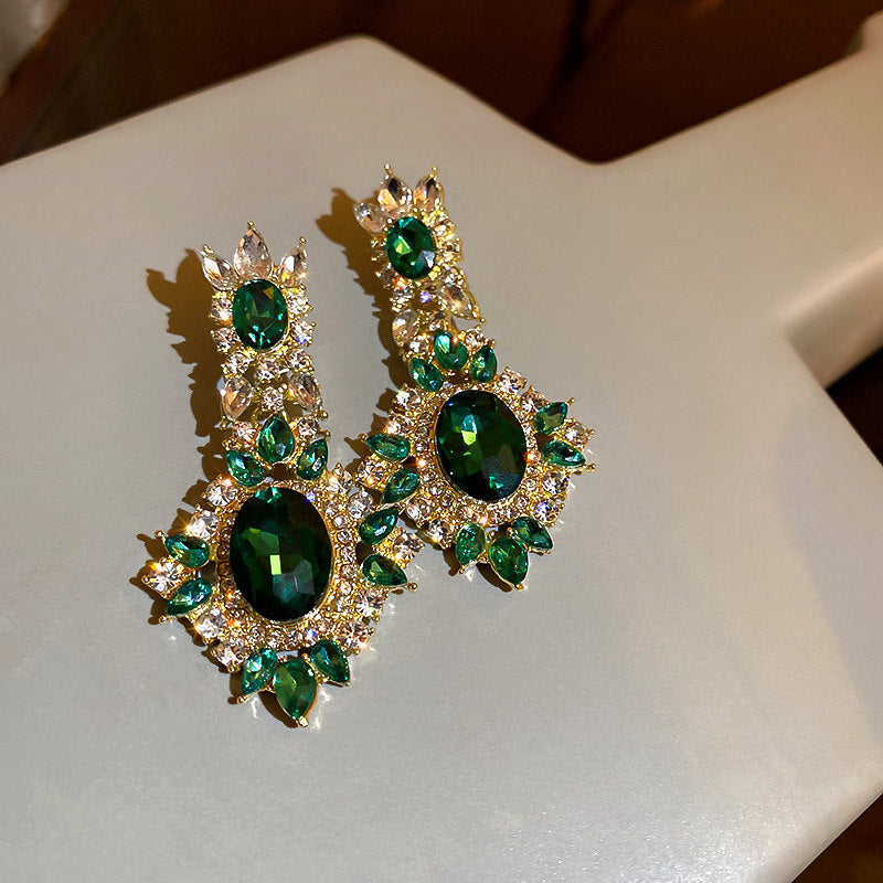 Women's Palace Style Sier Flower Light Luxury High-grade Design Sense Earrings