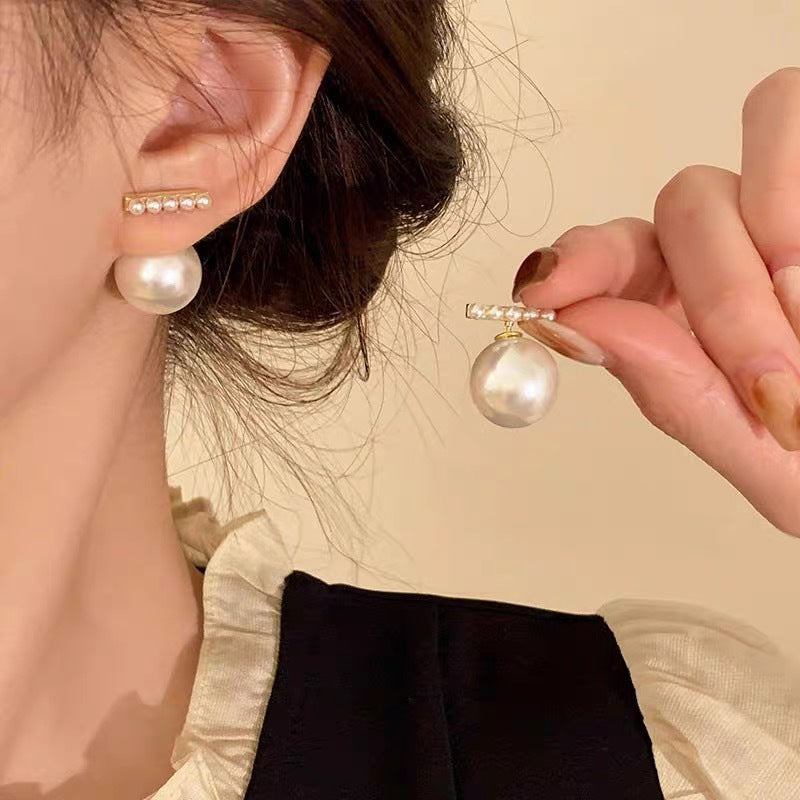 Sier Pearl Design Fashion Simple Style Earrings