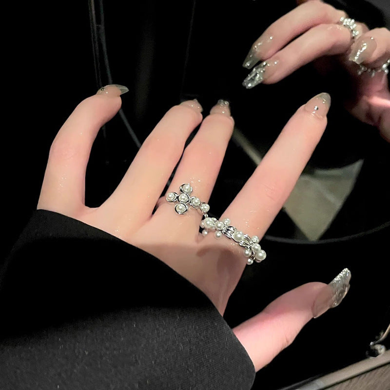 Alloy Female Niche High Sense Opening Adjustable Temperament Wild Index Ring
