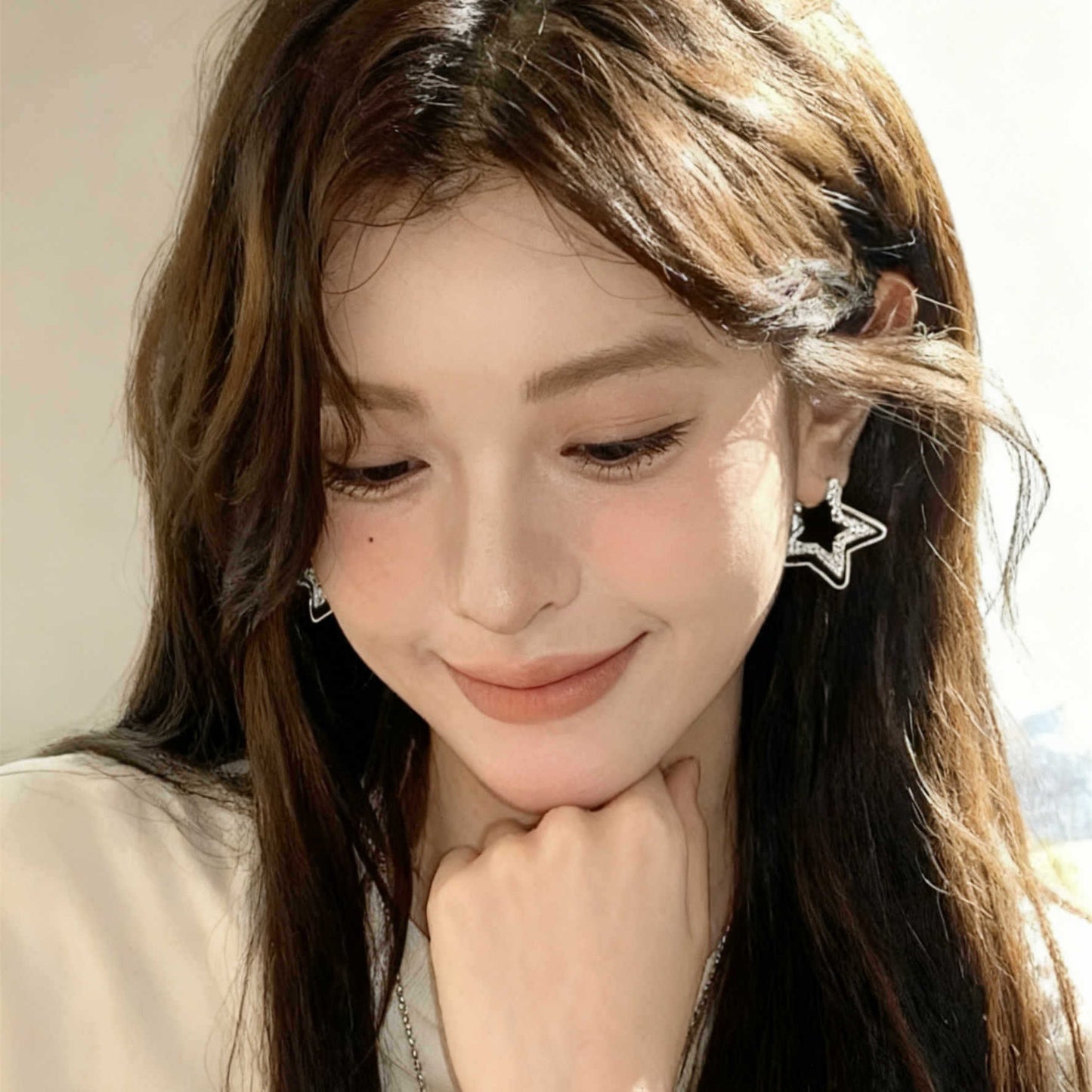 Women's Double Circles Star For Niche Design Light Luxury Everyday Joker Rings