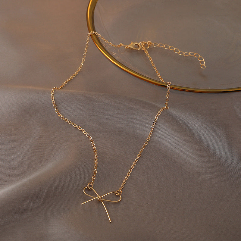 Women's Bow For Trendy Cold Simple Short Temperamental Necklaces