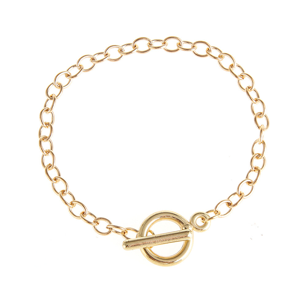 Women's Fashion Geometry Pattern Buckle Round Metal For Bracelet